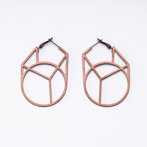 Imperfect Link Earrings L / Brown