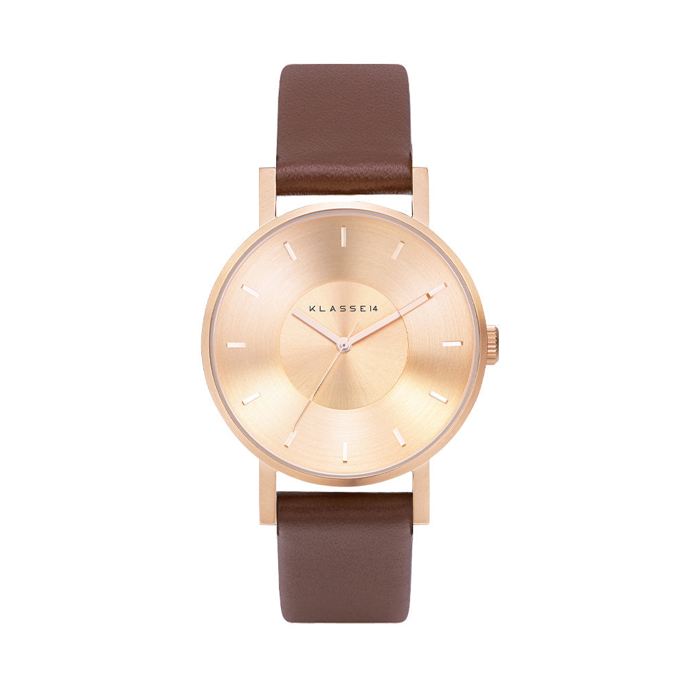 Volare Rose Gold Brown Leather / Personalization