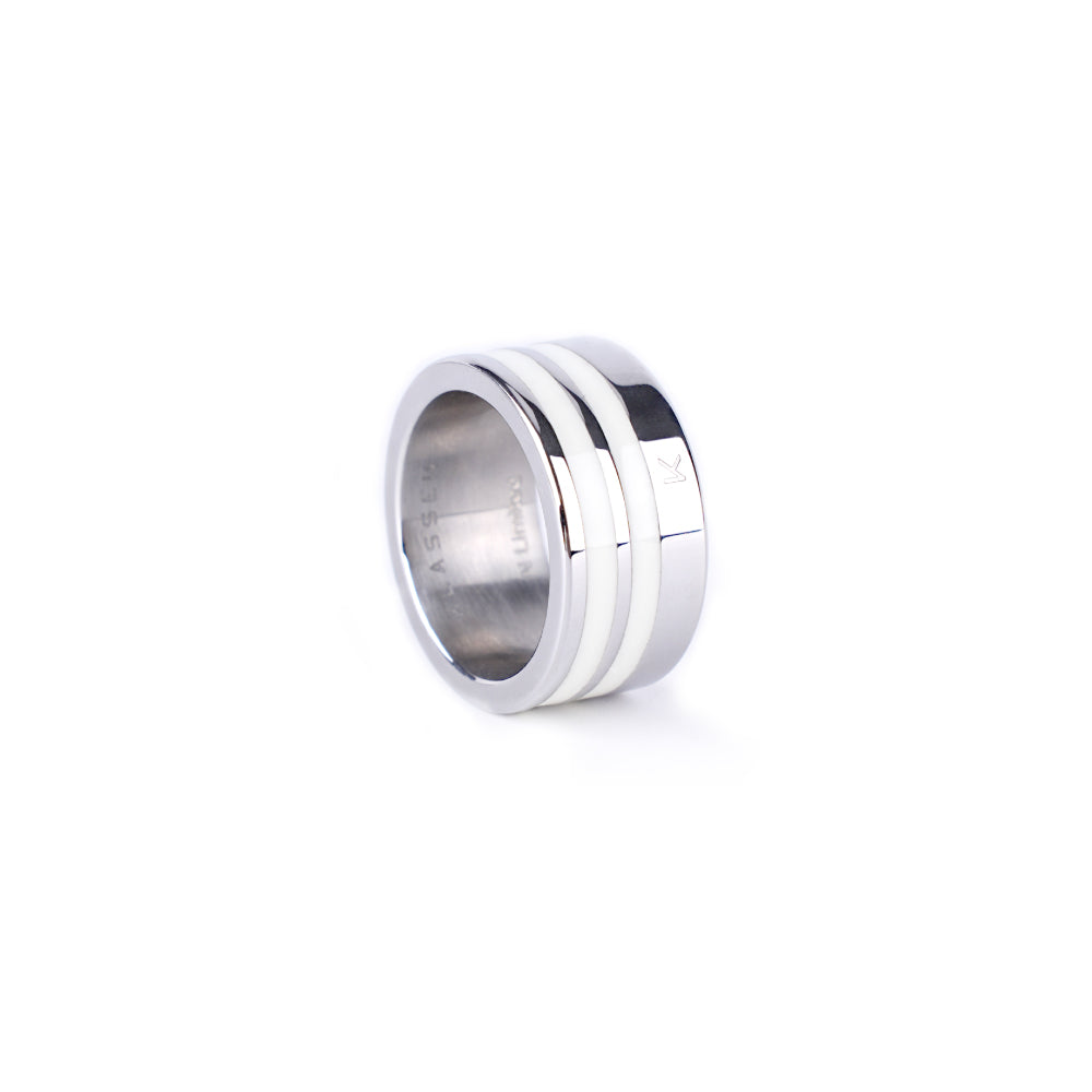 KLASSE14 X NOBUAKI Silver White Striped Ring