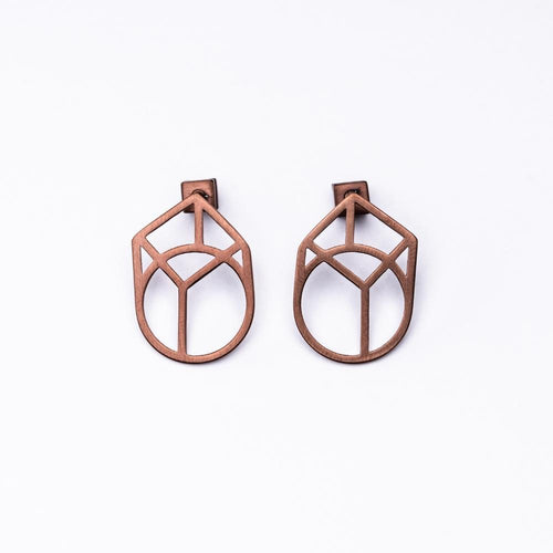 Imperfect Link Earrings S / Brown