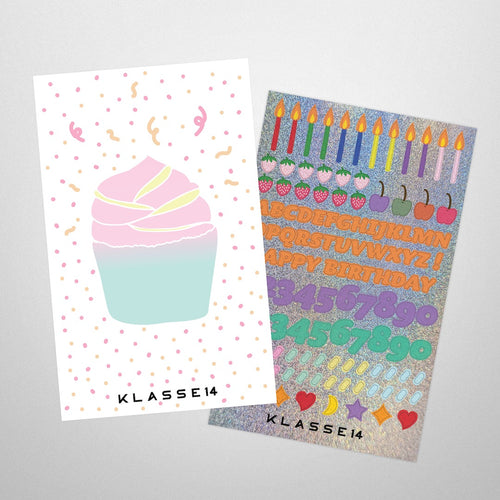 Birthday Card with Sticker / Cupcake